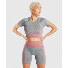 Gymshark Hyper Amplıfy Kısa Kollu  Terletmez Nefes Alan Bisiklet yaka Crop Top