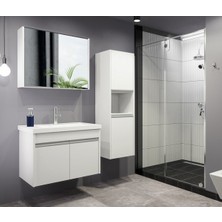 Alfa Banyo Luiza (80 35) 115 cm Mdf-Boy Dolaplı Seramik Lavabolu Banyo Dolabı Takımı**demonte Değil**