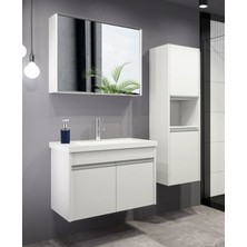 Alfa Banyo Luiza (80 35) 115 cm Mdf-Boy Dolaplı Seramik Lavabolu Banyo Dolabı Takımı**demonte Değil**