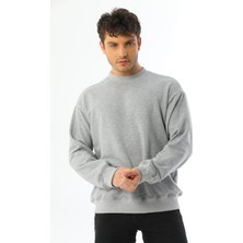 Kallima Gri Basic 3 Iplik Bisiklet Yaka Mevsimlik Erkek Sweatshirt
