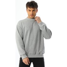 Kallima Gri Basic 3 Iplik Bisiklet Yaka Mevsimlik Erkek Sweatshirt