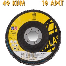 Atlas Katlı Flap Disk Yuvarlak Zımpara 115 mm - P40 Kum - 10 Adet