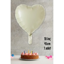 Pekshop Krem Kalp Folyo Balon Deniz Kumu Renk Kalp Balon 18" 45CM