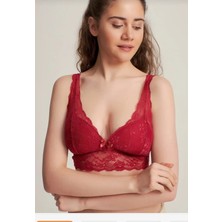 Angel Fashion Bayan Dolgusuz Bordo Bralet Sütyen Bordo Sütyen Bayan Iç Çamaşırı