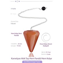 Tesbih Atölyesi Sertifikalı Karnelyan Akik Taşı Pandül Sarkaç Hem Pandül - Hem Kolye