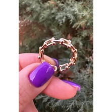 Niki Aksesuar Marka Model Gold Zincir Yüzük - Ayarlanabilir