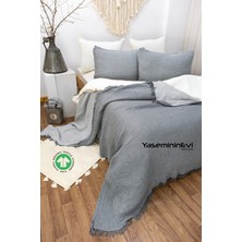 ANTRASİT Müslin Yatak Örtüsü / Pike Seti (2 Yastık Kılıflı)