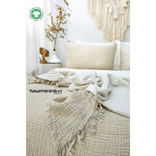 Yaseminin Evi Vizon Çift Kişilik 4 Kat Müslin %100 Pamuk Yatak Örtüsü(yastıksız)