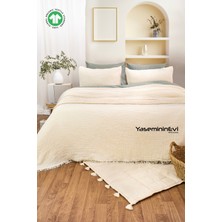 Yaseminin Evi/ İVORY(HAM) RENGİ / Müslin Yatak Örtüsü / Pike Seti (2 Yastık Kılıflı)