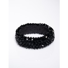 Preciosa Perlband Black Silver