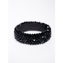 Preciosa Perlband Black Silver