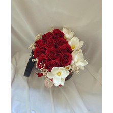 Zb Flowers İsteme çiçeği Silindir Kutuda Kırmızı Gül Kız İsteme Çiçeği sevgiliye Hediye söz Çiçeği hediye Çiçek söz Çiçeği