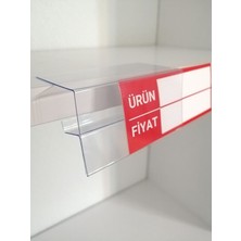 Şeffaf Etiket 50 Adet Pvc Etiketlik 18 mm Ahşap Raflar Için Şeffaf Etiketlik 18 mm Suntaya Geçme 8 x 4 cm