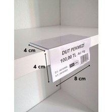 Şeffaf Etiket 50 Adet Pvc Etiketlik 18 mm Ahşap Raflar Için Şeffaf Etiketlik 18 mm Suntaya Geçme 8 x 4 cm