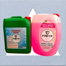 Freyr Çamaşır Suyu 5 lt Kalıcı Parfüm Esanslı Sıvı Sabun 5 lt + 500 ml Sıvı Sabun