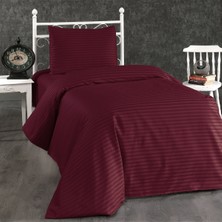 Pamuklu Otel Serisi Çizgili Tek Kişilik Nevresim Takımı