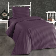 Alena Home Pamuklu Otel Serisi (Lastikli Çarşaflı) Çizgili Tek Kişilik Nevresim Takımı