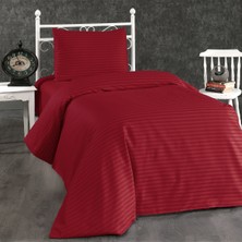 Alena Home Pamuklu Otel Serisi (Çarşafsız) Çizgili Tek Kişilik Nevresim Seti