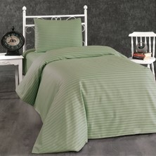 Alena Home Pamuklu Otel Serisi (Çarşafsız) Çizgili Tek Kişilik Nevresim Seti