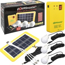 Sepetin Burada Powermaster PM-8905 Güneş Panelli 3 Lambalı Powerbank Özellikli Çok Amaçlı Şarjlı Solar Aydınlatma