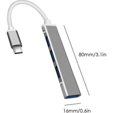 OBRAX Type - C 4 Girişli USB Çoğaltıcı Type-C To USB