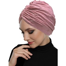 ELYSIANfidan Kristal Venezia Astarlı El Işi Kristal Taş Işlemeli Pudra Hazır Türban Tesettür Abiye Bone