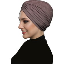 ELYSIANfidan Çapraz Penye Astarlı Ekinezya Rengi Hazır Türban Havuz Bonesi