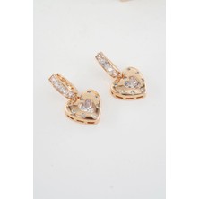 By Zeyna Aksesuar Kadın Vip Seri  Xuping Rose Gold  Küpe Seti