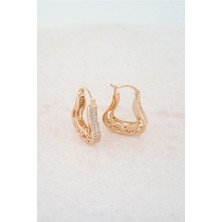 By Zeyna Aksesuar Kadın Vip Seri  Xuping Rose Gold  Küpe Seti