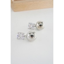 By Zeyna Aksesuar Kadın Vip Seri Baget Zirkon Taşlı  Küpe Seti