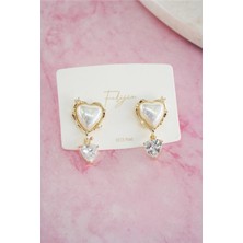 By Zeyna Aksesuar Kadın Vip Seri Baget Zirkon Taşlı  925 Ayar Gümüş Klipsli Küpe Seti