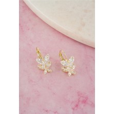 By Zeyna Aksesuar Kadın Vip Seri Baget Zirkon Taşlı  925 Ayar Gümüş Klipsli Küpe Seti