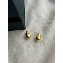 Organik Kutum Bottega Mini Damla Küpe Gold