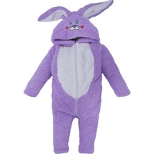 Bebelop Unisex Çocuk Erkek Kız Tavşan Kulaklı Uyku Tulum Fermuarlı Peluş