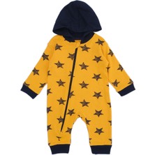 Bebelop Erkek Bebek Çocuk Yıldızlı Yandan Fermuarlı Uyku Tulum Kapüşonlu