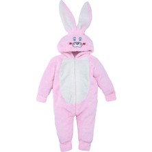 Bebelop Unisex Çocuk Erkek Kız Tavşan Kulaklı Uyku Tulum Fermuarlı Peluş