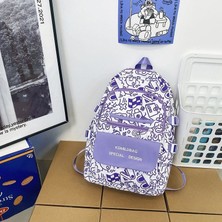 Turty Lise Öğrencisi ve Üniversite Öğrencisi Okul Çantası Grafiti Büyük Kapasiteli Bilgisayar Sırt Çantası (Yurt Dışından)