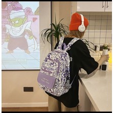 Turty Lise Öğrencisi ve Üniversite Öğrencisi Okul Çantası Grafiti Büyük Kapasiteli Bilgisayar Sırt Çantası (Yurt Dışından)