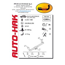 Autohak Dacia Duster Autohak Yatay Sökülebilir Çeki Demiri 2013-SONRASI