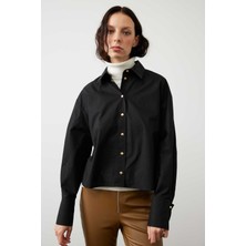 ROMAN Poplin Çıtçıtlı Gömlek Siyah K2413565_001
