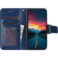 4U Sky Xiaomi 13 5g Dokulu Deri Anti-Drop Cep Telefonu Kapağı Çizgiye Karşı Çizelge Anti Tele Kılıfı Stand Cüzdanı-Safir (Yurt Dışından)