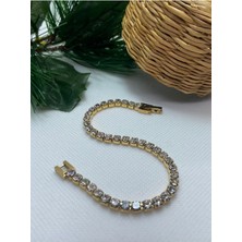 Stainless Stell Kadın 316L Çelik Gold Su Yolu Bileklik