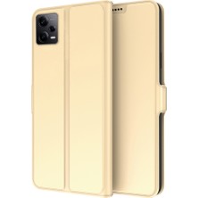 4U Sky Xiaomi Redmi Için Note 12 Pro+ 5g Deri Telefon Kılıfı Stand Kartı Tutucu Cep Telefonu Kapağı-Altın (Yurt Dışından)