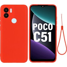 4U Sky Xiaomi Için Poco C51 4g Yumuşak Astar Sıvı Silikon Telefon Kılıfı Bırak Koruma Geri Kapak-Kırmızı (Yurt Dışından)