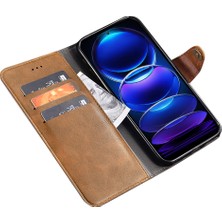 4U Sky Xiaomi Için Poco C51 4g Pu Deri Cüzdan Kılıfı Tam Koruma Telefon Kapağı Stand-Brown (Yurt Dışından)