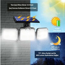 Mevafa Kumandalı Solar Güneş Enerjili 122 Ledli Hareket Sensörlü Bahçe Aydınlatma