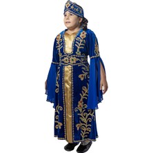 Köylü Kostüm Halime Sultan Kostümü Kız Çocuk Bindallı Kıyafeti Mavi