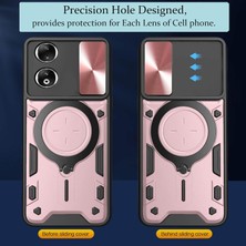Eabhulie Honor 90 5g Için Çift Katmanlı Telefon Kılıfı, Slayt Kamera Kapağı ve Metal Gizli Braket ile Rose Gold (Yurt Dışından)