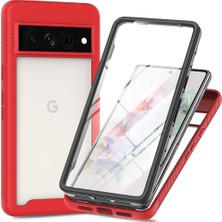 Eabhulie Google Pixel 8 Pro Için Yerleşik Ekran 360 Tam Koruma Telefon Kılıfı - Kırmızı (Yurt Dışından)