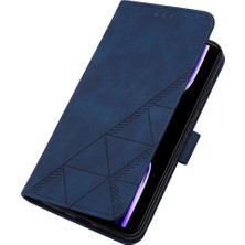 Eabhulie Xiaomi Poco F5 Pro /redmi K60 /K60 Pro Için Kabartmalı Pu Deri Stand Cüzdan Telefon Kılıfı - Mavi (Yurt Dışından)